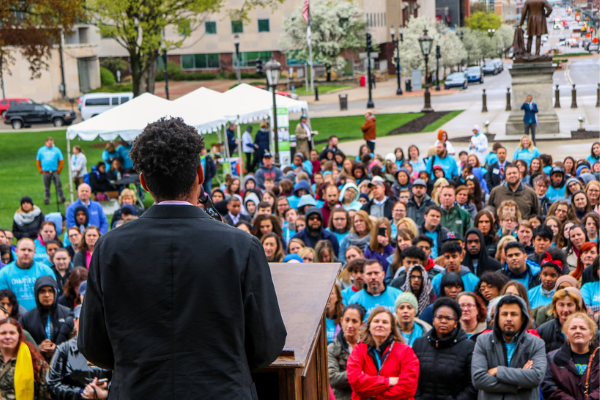 Detroit charter school student Trevon Crook delivered a moving slam poem at CDAC 2019.