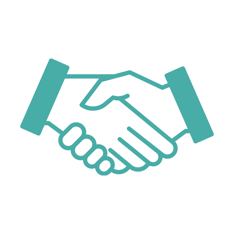 An icon of a handshake.