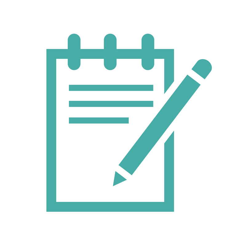 An icon of a document and a pen.