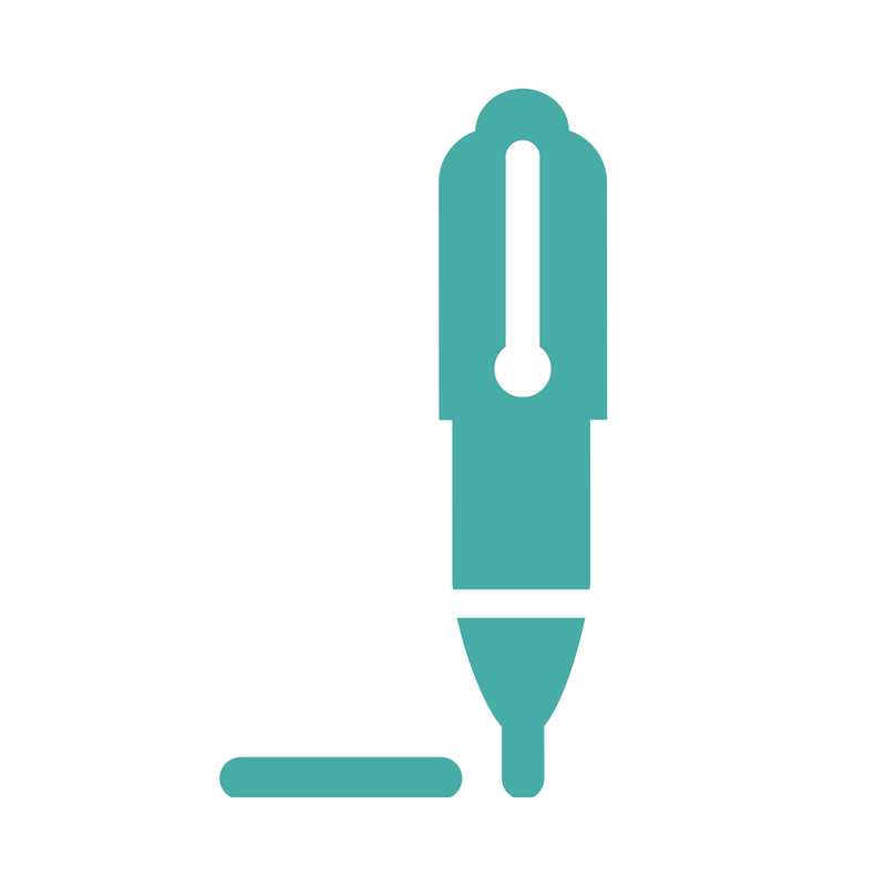 An icon of a pen and a line.