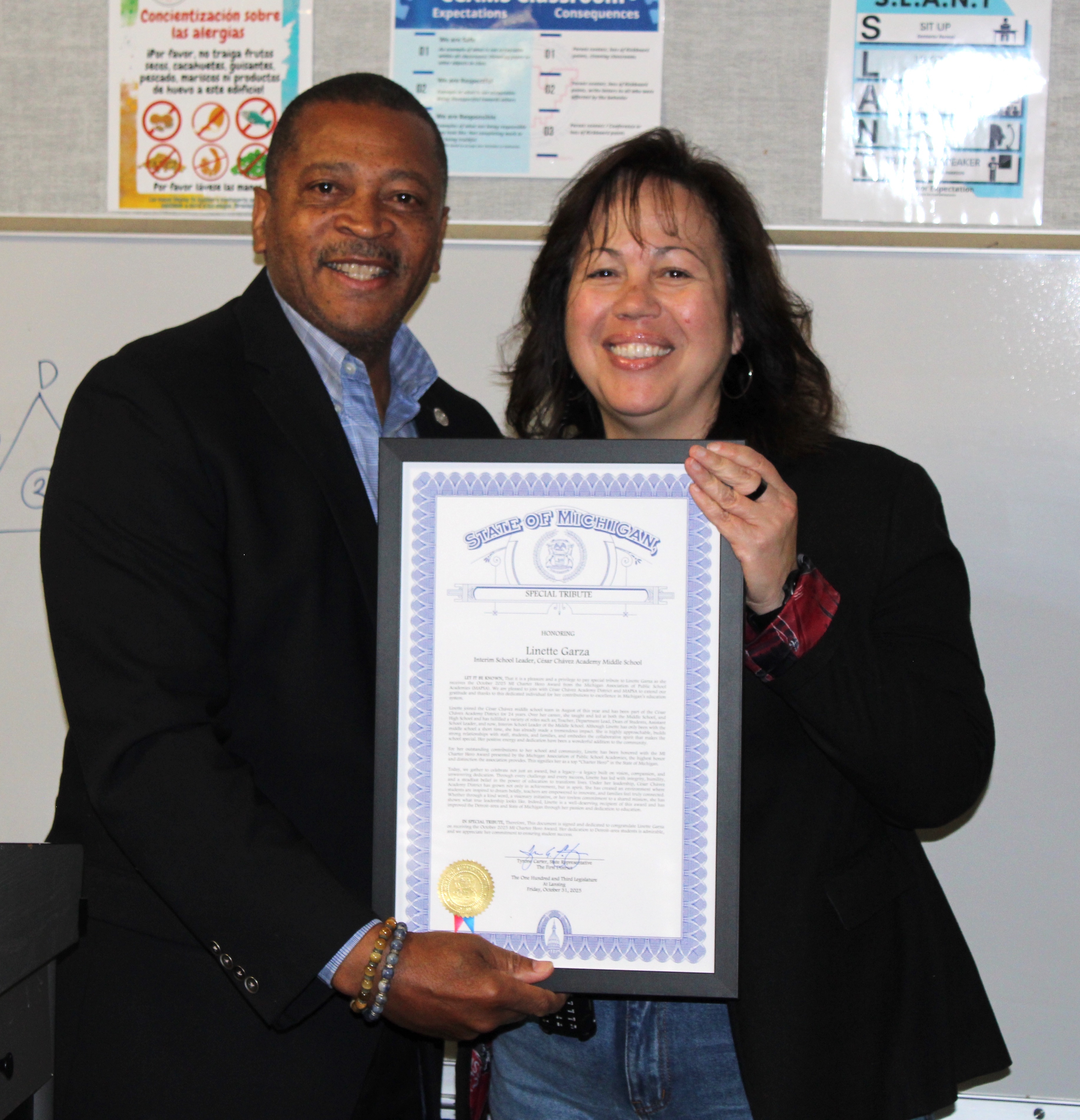 CHARTER HERO 5 - LINETTE AND REP. TYRONE CARTER