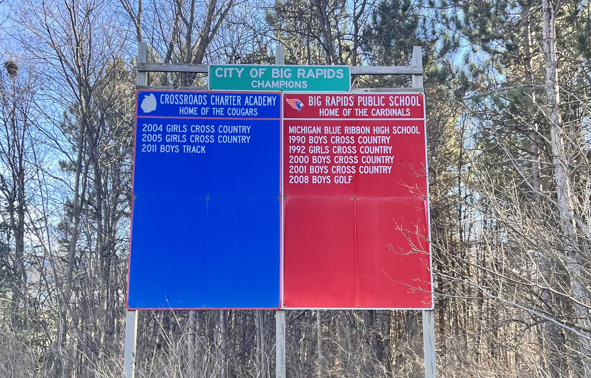 CROSSROADS CHAMPIONS SIGN