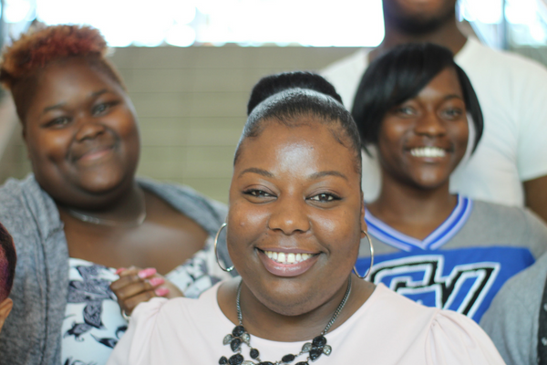 V'Lecea Hunter, charter alumna, who has dedicated her life to advising underrepresented students at GVSU.