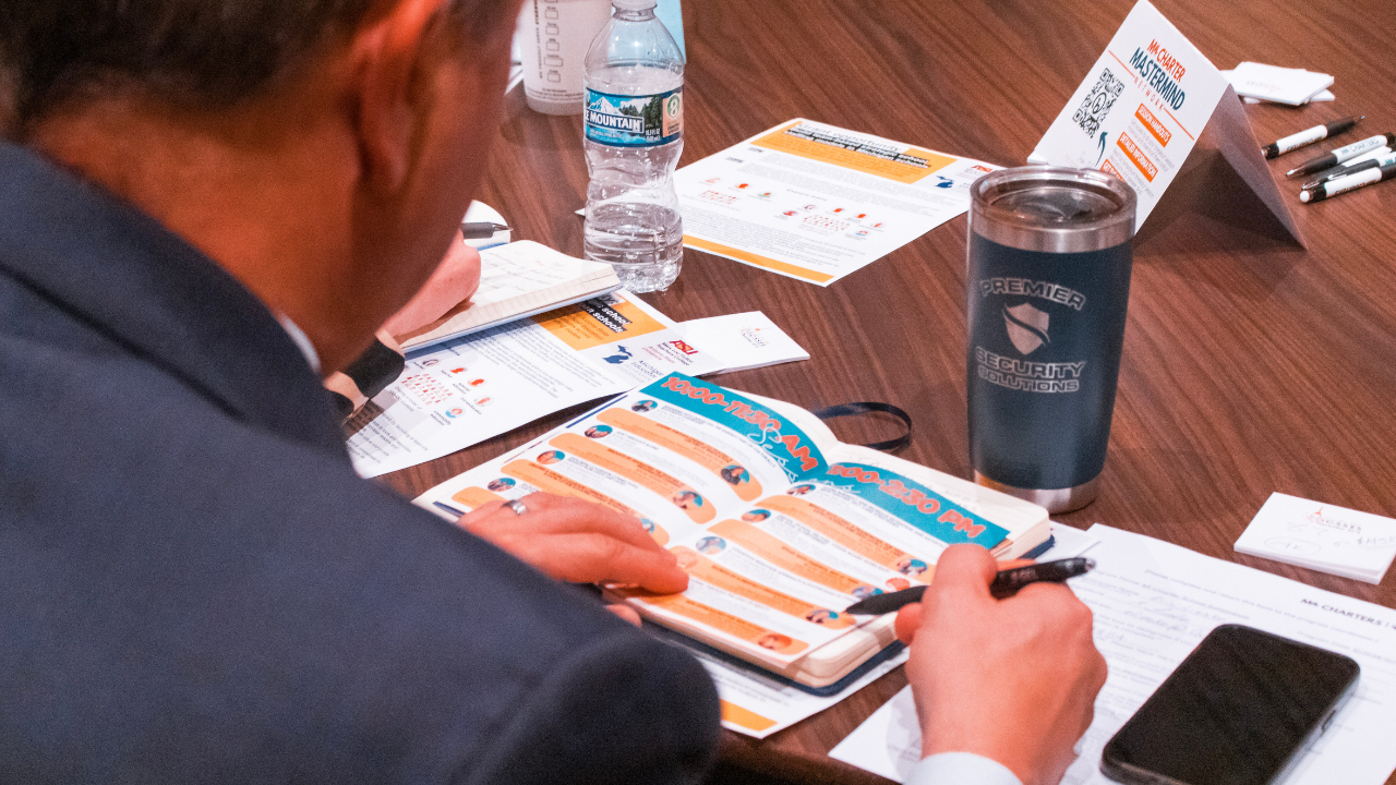 Attendee viewing their program guide