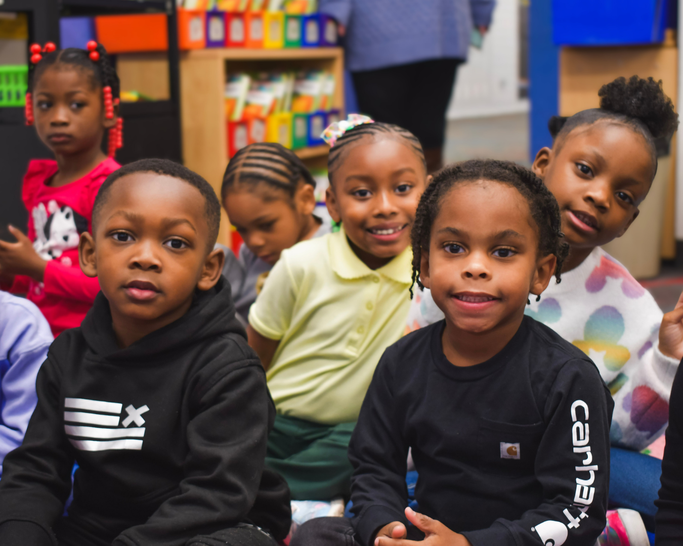 Kindergartners smiling for a photo